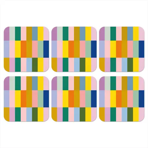 Stroken - Blauw - Patroon - Abstract onderzetter kurk middel -3d
