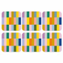 Stroken - Blauw - Patroon - Abstract onderzetter kurk middel -3d