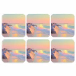 Zomerlicht - Strand - Fonkelende accenten onderzetter kurk middel -3d