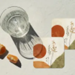 Zon - Abstract - Takken - Oranje onderzetter kurk middel -sfeer4