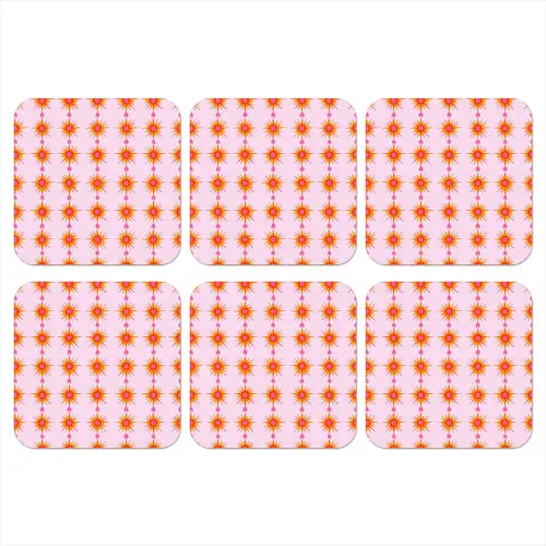 Zon - Motief - Roze onderzetter kurk middel 366 -3d