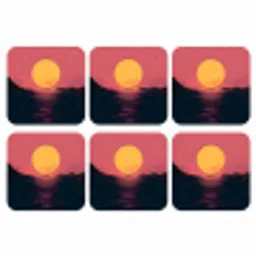 Zon - Geel - Bergen - Water onderzetter kurk middel -3d