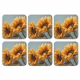 Zonnebloemen - Geel - Wazig onderzetter kurk middel -3d