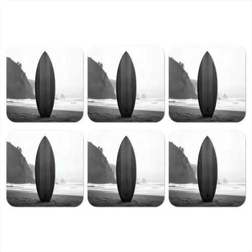 Surfplank - Zand - Zee onderzetter kurk middel -3d