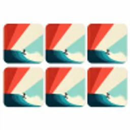 Surfer - Abstract - Golven - Zonnestralen onderzetter kurk middel -3d