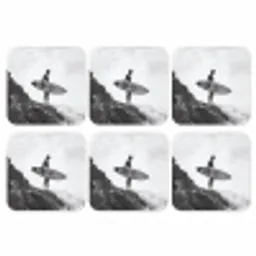 Surfer - Rots - Oceaan - Golven onderzetter kurk middel -3d