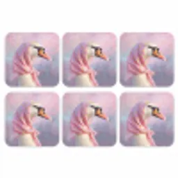 Zwaan - Sjaaltje - Pastelwolken onderzetter kurk middel -3d