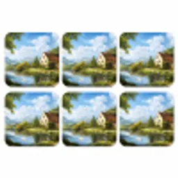 Zwaan - Bomen - Rust onderzetter kurk middel -3d