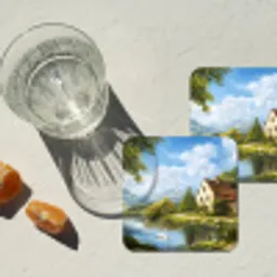 Zwaan - Bomen - Rust onderzetter kurk middel -sfeer4