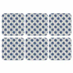 Symmetrisch - Palm - Blauw onderzetter kurk middel 366 -3d