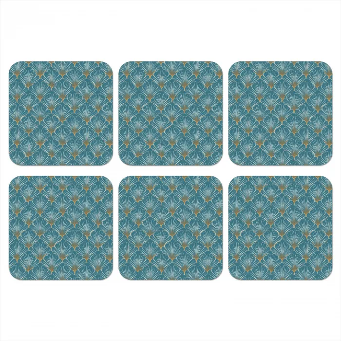 Symmetrisch - Patroon - Blauw onderzetter kurk middel 366 -3d