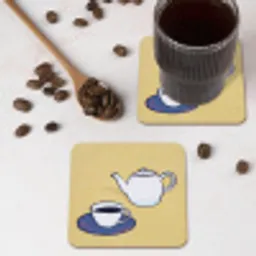 Theepot - Kopje - Beige - Illustratie onderzetter kurk middel -sfeer2