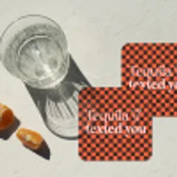 Tequila texted you - Glas - Vierkanten - Oranje onderzetter kurk middel -sfeer4