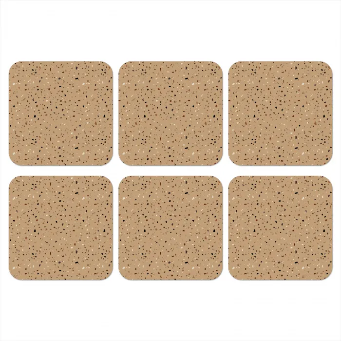 Terrazzo - Patroon - Beige onderzetter kurk middel 366 -3d