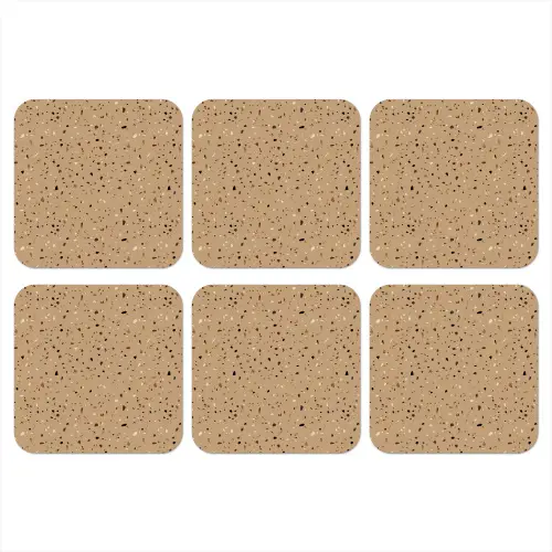 Terrazzo - Patroon - Beige onderzetter kurk middel 366 -3d