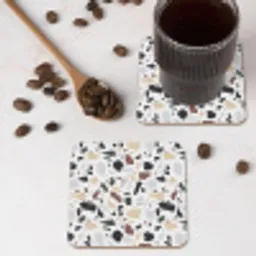 Terrazzo -  Patroon - Kleurrijk - Klei onderzetter kurk middel 366 -sfeer2