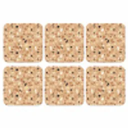 Terrazzo - Patroon - Kleurrijk - Oranje onderzetter kurk middel 366 -3d