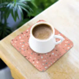 Terrazzo -  Patroon - Kleurrijk - Roze - Blauw onderzetter kurk middel 366 -sfeer5