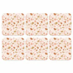 Terrazzo -  Patroon - Kleurrijk - Zalm onderzetter kurk middel 366 -3d