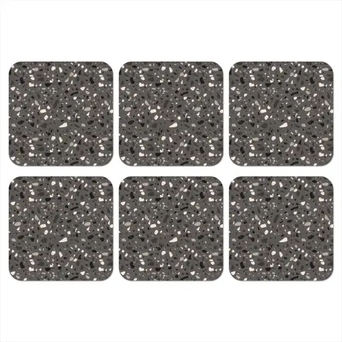 Terrazzo - Patroon - Grijs onderzetter kurk middel 366 -3d