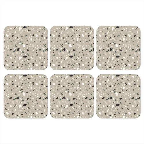 Terrazzo - Patroon - Groen onderzetter kurk middel 366 -3d