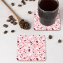 Terrazzo - Patroon - Roze onderzetter kurk middel 366 -sfeer2