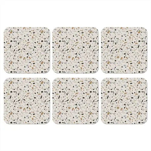 Terrazzo - Patroon - Staal onderzetter kurk middel 366 -3d