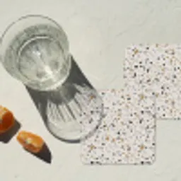 Terrazzo -  Patroon - Staal onderzetter kurk middel 366 -sfeer4