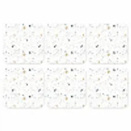 Terrazzo - Patroon - Wit - Neutraal onderzetter kurk middel 366 -3d