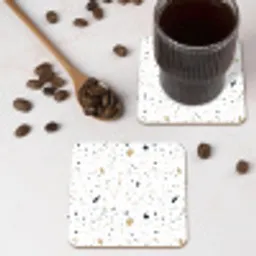 Terrazzo - Patroon - Wit - Neutraal onderzetter kurk middel 366 -sfeer2