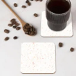 Terrazzo -  Patroon - Wit - Perzik onderzetter kurk middel 366 -sfeer2