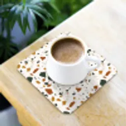 Terrazzo - Patroon - Wit - Terra onderzetter kurk middel 366 -sfeer5