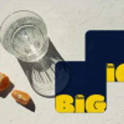 Think big - Blauw - Geel onderzetter kurk middel -sfeer4