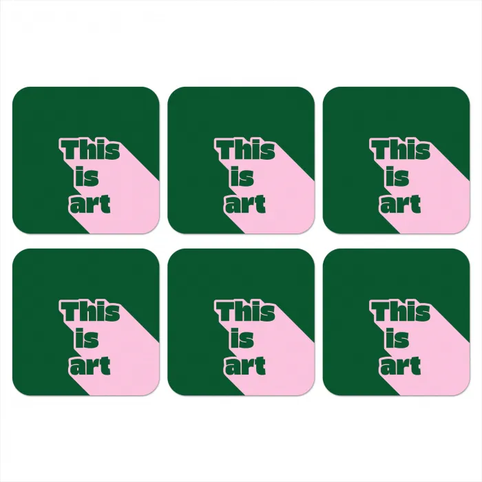 This is art - Schaduw - Roze onderzetter kurk middel -3d