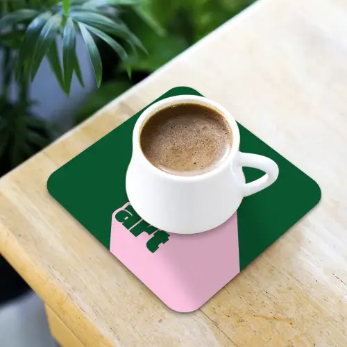 This is art - Schaduw - Roze onderzetter kurk middel -sfeer5