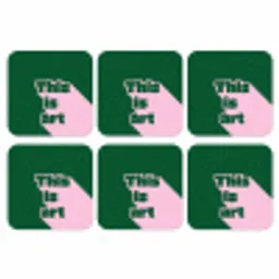 This is art - Schaduw - Roze onderzetter kurk middel -3d