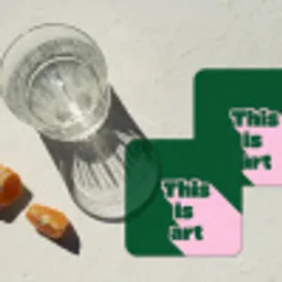 This is art - Schaduw - Roze onderzetter kurk middel -sfeer4