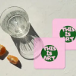 This is art - Tekst - Cirkel - Groen onderzetter kurk middel -sfeer4
