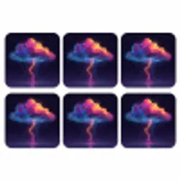 Donderwolk - Bliksemschicht - Licht - Blauw onderzetter kurk middel -3d