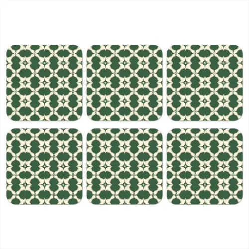 Tegel - Klassiek - Groen onderzetter kurk middel 366 -3d