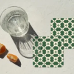 Tegel - Klassiek - Groen onderzetter kurk middel 366 -sfeer4
