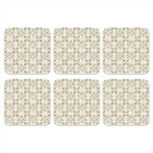 Tegel - Motief - Beige onderzetter kurk middel 366 -3d
