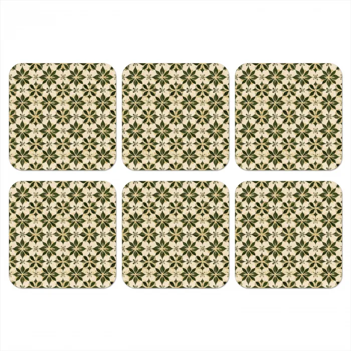 Tegel - Dessin - Groen onderzetter kurk middel 366 -3d