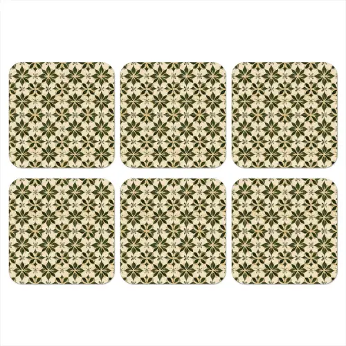 Tegel - Dessin - Groen onderzetter kurk middel 366 -3d