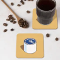 Blikje - Minimalistisch - Blauw - Illustratie onderzetter kurk middel -sfeer2