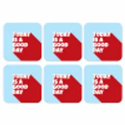 Today is a good day - Rood - lichtblauw onderzetter kurk middel -3d