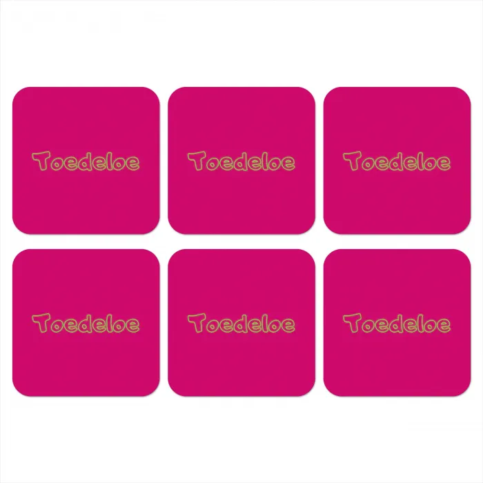 Toedeloe - Groen - Roze onderzetter kurk middel -3d