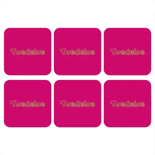 Toedeloe - Groen - Roze onderzetter kurk middel -3d