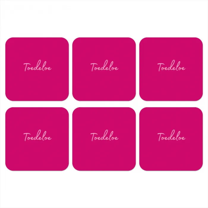 Toedeloe - Roze onderzetter kurk middel -3d