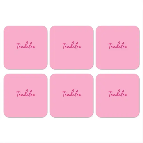 Toedeloe - Roze - Minimalistisch onderzetter kurk middel -3d